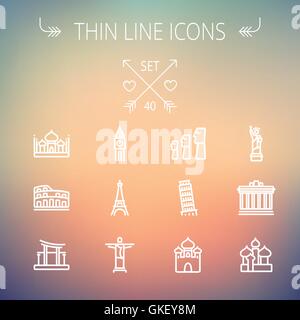 Travel thin line icon set Stock Vector
