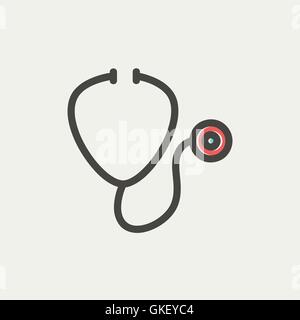Stethoscope thin line icon Stock Vector