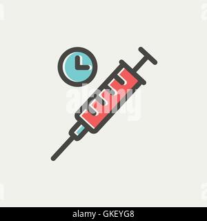 Syringe thin line icon Stock Vector