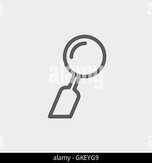 Dental Mirror thin line icon Stock Vector