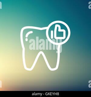 Healthy tooth thin line icon Stock Vector