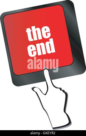 computer keyboard with one key showing the warning words the end vector Stock Vector