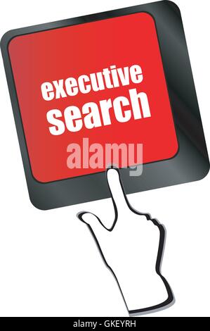 executive search button on the keyboard close-up, raster vector Stock Vector