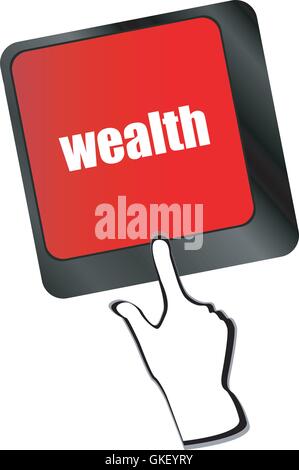 cloud icon with wealth word on computer keyboard key vector Stock Vector