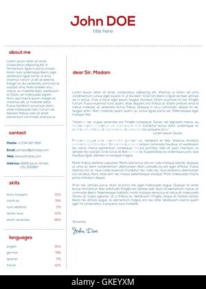 Simple cover letter design for resumes Stock Vector Image & Art - Alamy