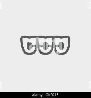 Orthodontic braces thin line icon Stock Vector