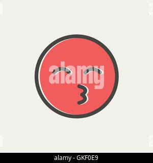 Curious smile thin line icon Stock Vector