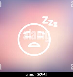 Sleeping thin line icon Stock Vector