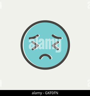 In pain thin line icon Stock Vector