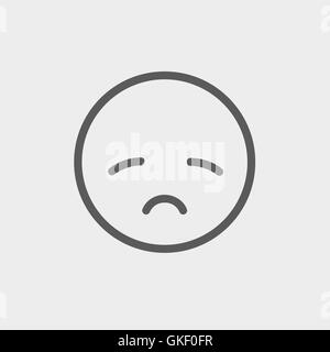 Sad face thin line icon Stock Vector