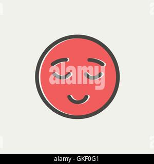 Smiling while sleeping thin line icon Stock Vector