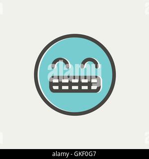 Big tooth smile thin line icon Stock Vector