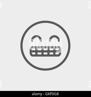 Big tooth smile thin line icon Stock Vector