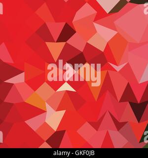 Candy Apple Red Abstract Low Polygon Background Stock Vector