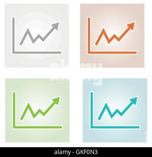 growing graph icons Stock Vector