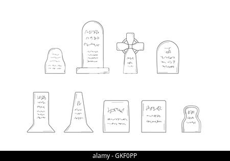 collection of the graves Stock Vector