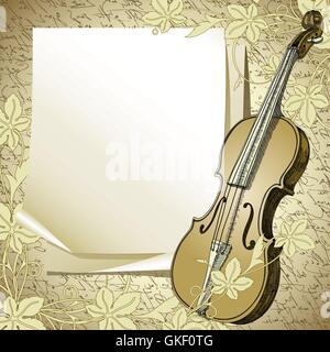 background with violin Stock Vector