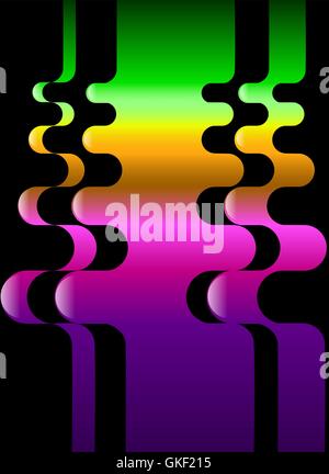 Color set from wavy colorful pattern that is trendy this season.  Used effect transparency layers of lines Stock Vector