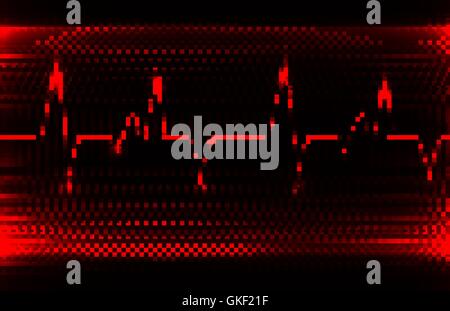 Colorful human heart normal sinus rhythm, electrocardiogram record. Bright and bold design Stock Vector