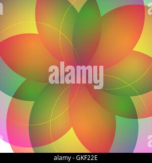 Background with bright geometric flower. Flow spectral light Stock Vector