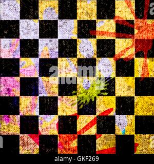 vintage crack old scratched empty chess board. abstract grunge background Stock Vector
