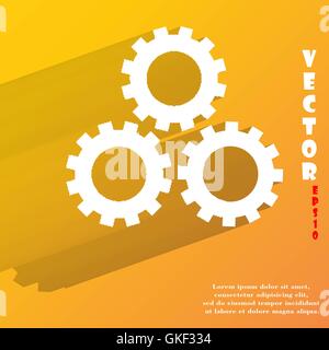 Settings Sign web icon, flat design Stock Vector