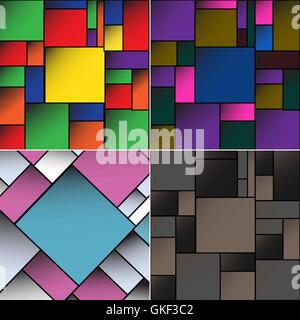 set Colorful Square blank batskground with place for your text. Stock Vector