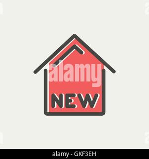 New house thin line icon Stock Vector