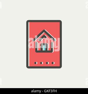 Electronic keycard thin line icon Stock Vector