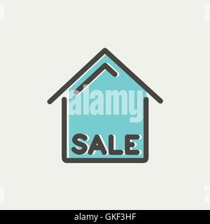 Sale sign thin line icon Stock Vector