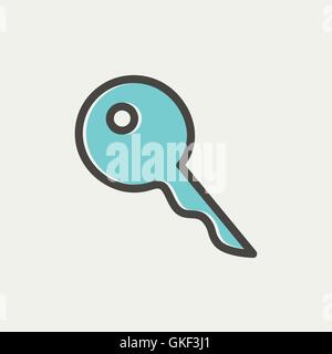Key thin line icon Stock Vector