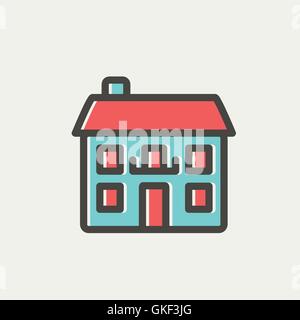 Real estate house thin line icon Stock Vector