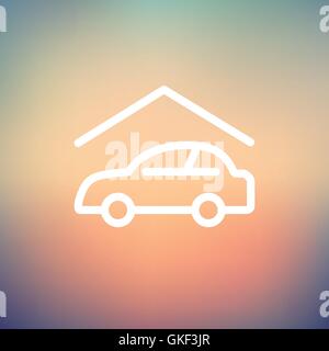 Car garage thin line icon Stock Vector