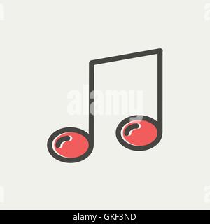 Music note thin line icon Stock Vector