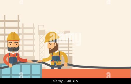 Two builders Stock Vector