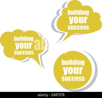 Building your success. Set of stickers, labels, tags. Business banners, Template for infographics vector Stock Vector
