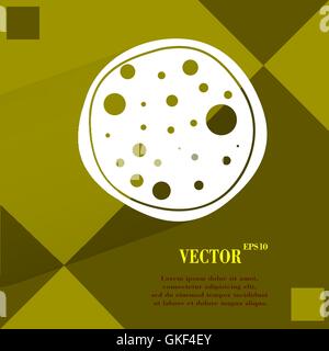 Pizza. Flat modern web button on a flat geometric abstract background Stock Vector