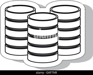 Stack of blank CDs, isolated on white background, Stock vector