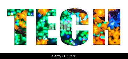 LED Decoration Festival. Concept of energy saving and cool light Stock Photo