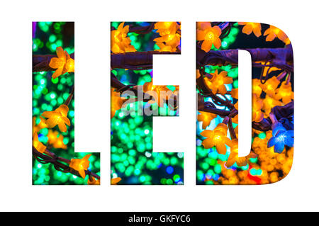 LED Decoration Festival. Concept of energy saving and cool light Stock Photo