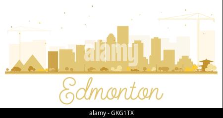 Edmonton City skyline golden silhouette. Vector illustration. Simple flat concept for tourism presentation, banner, placard Stock Vector