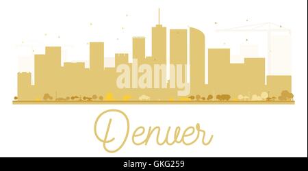 Denver City skyline golden silhouette. Vector illustration. Simple flat concept for tourism presentation, banner, placard or web Stock Vector
