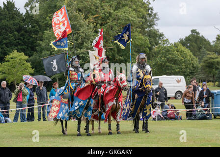 Jousting Tournament with The Knights of Arkley at Blenheim Palace Stock Photo