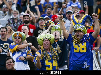 Buffalo Bills vs. Los Angeles Rams. Fans support on NFL Game. Silhouette of  supporters, big screen with two rivals in background Stock Photo - Alamy