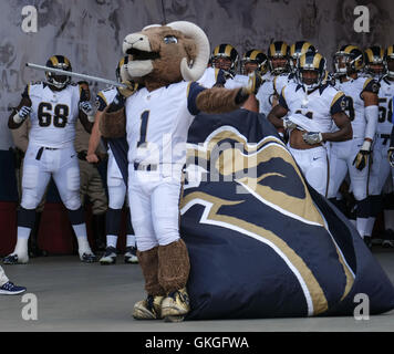 Los Angeles Rams' Mascot Rampage prior to the NFL International Series  match at Twickenham, London Stock Photo - Alamy