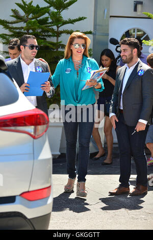 Miami, FL, USA. 20th Aug, 2016. Actress and former Miss Universe Alicia Machado campaigns for Hillary Clinton on August 20, 2016 in Miami, Florida. Credit:  Mpi10/Media Punch/Alamy Live News Stock Photo