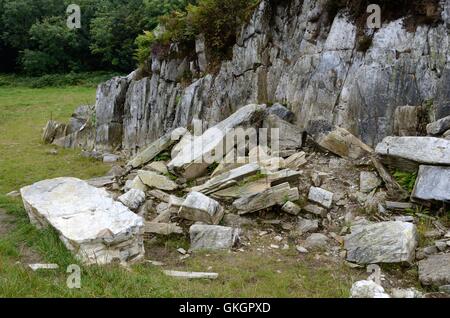 Craig Rhos-y-Felin Pont Saeson rock outcrop Crosswell Pembrokeshire Stock Photo
