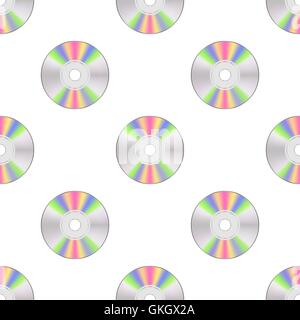 Colorful Compact Disc Seamless Pattern Stock Vector