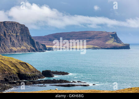 Waterstein Head seen from Neist Point, Highland, Scotland, United Kingdom, Europe. Stock Photo