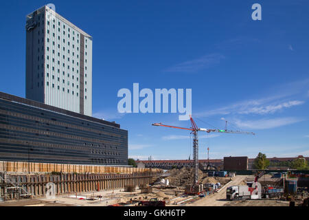 Copenhagen, Denmark - August 17, 2016:  Construction site in the Carlsberg district Stock Photo